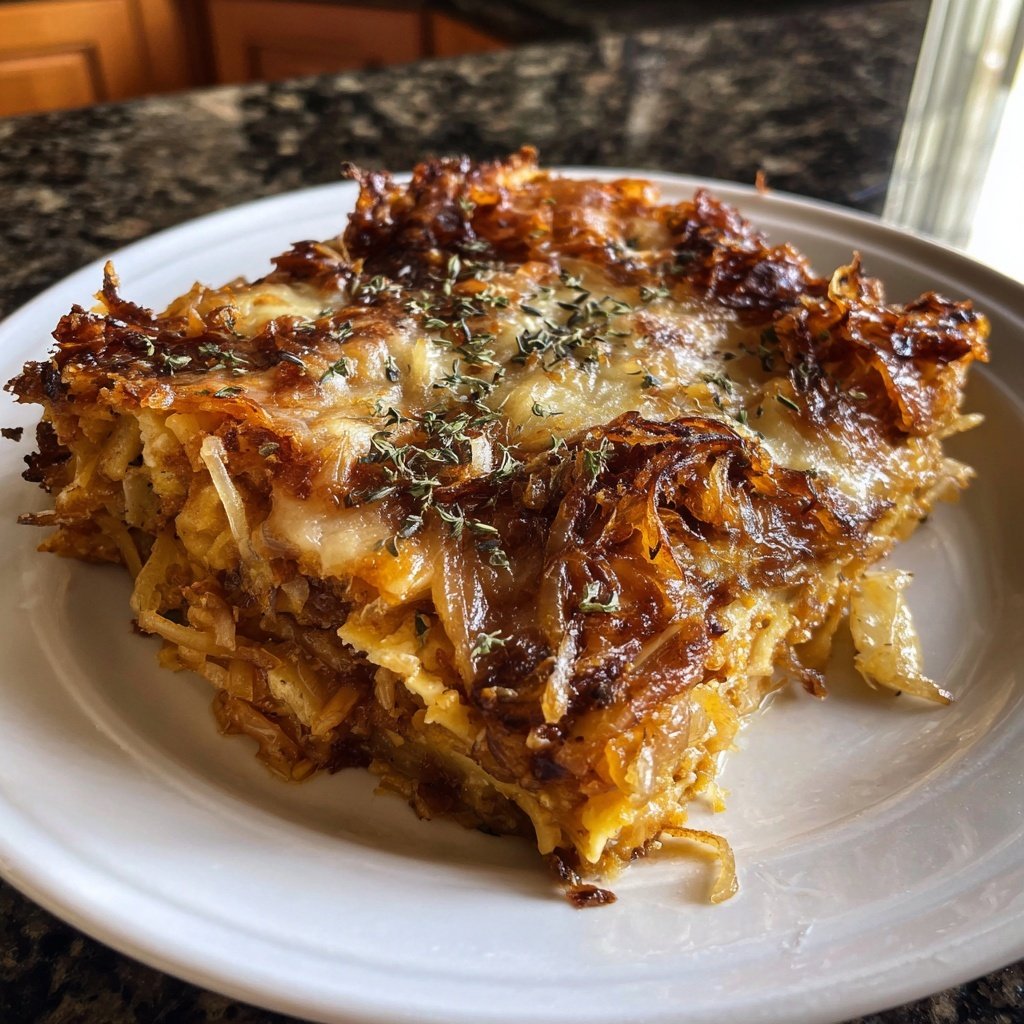 French Onion Chicken Lasagna Comfort