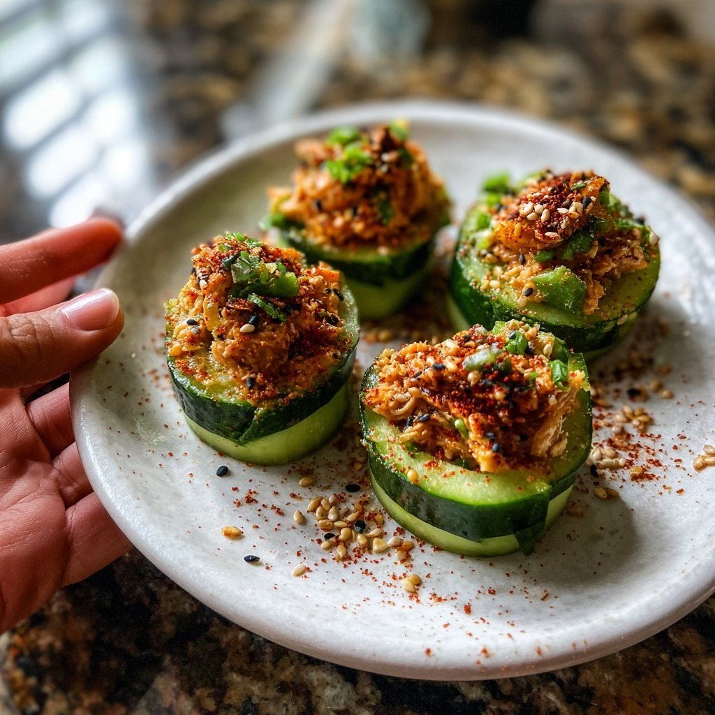 Spicy Tuna Cucumber Cups