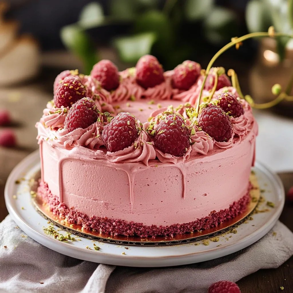 Raspberry Pistachio Cake