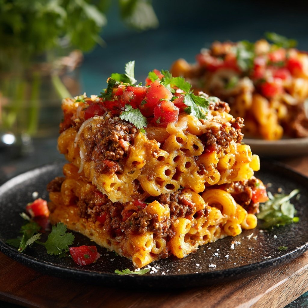 Sizzling Spicy Taco Pasta Squares
