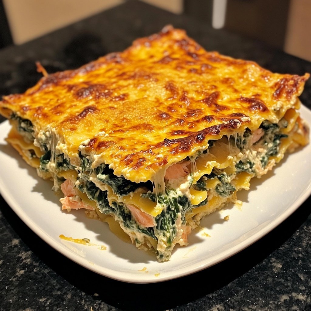 Spinach Salmon Lasagna for the Holidays