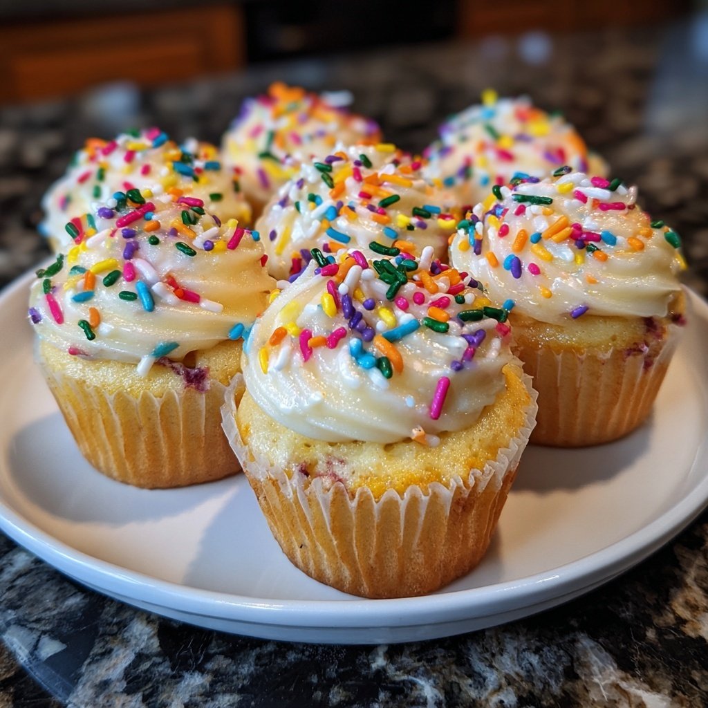 Marble Cupcakes with Sprinkles