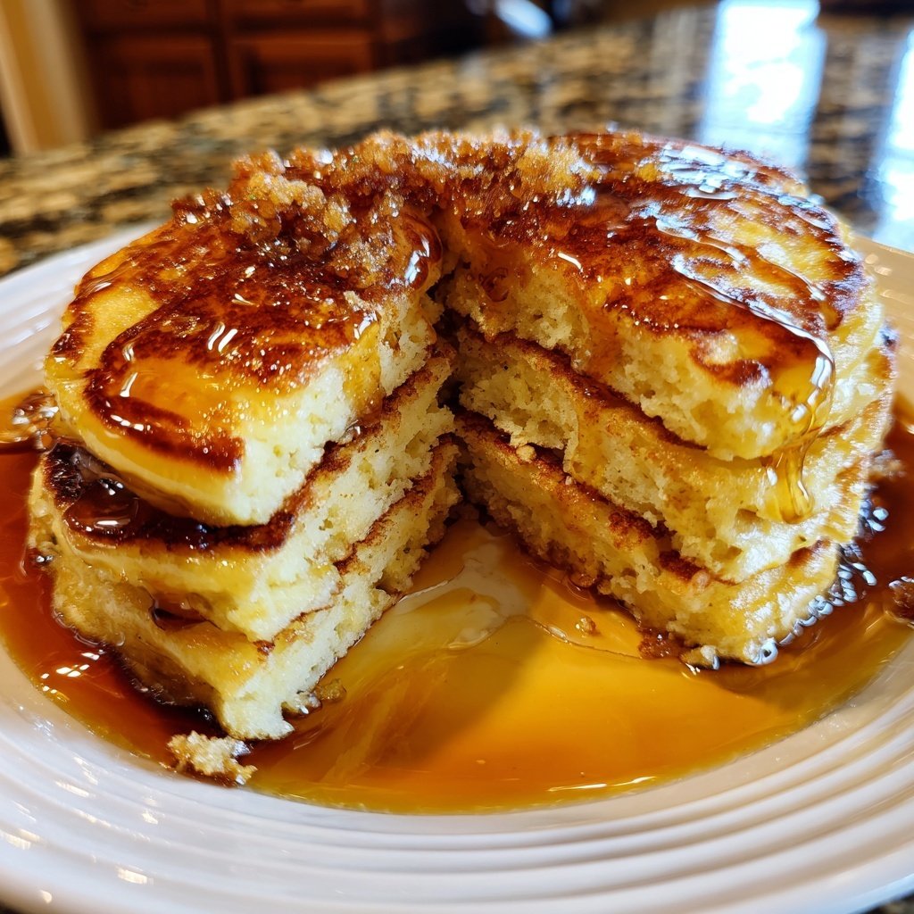 Vanilla Ricotta Pancakes with Maple Syrup​