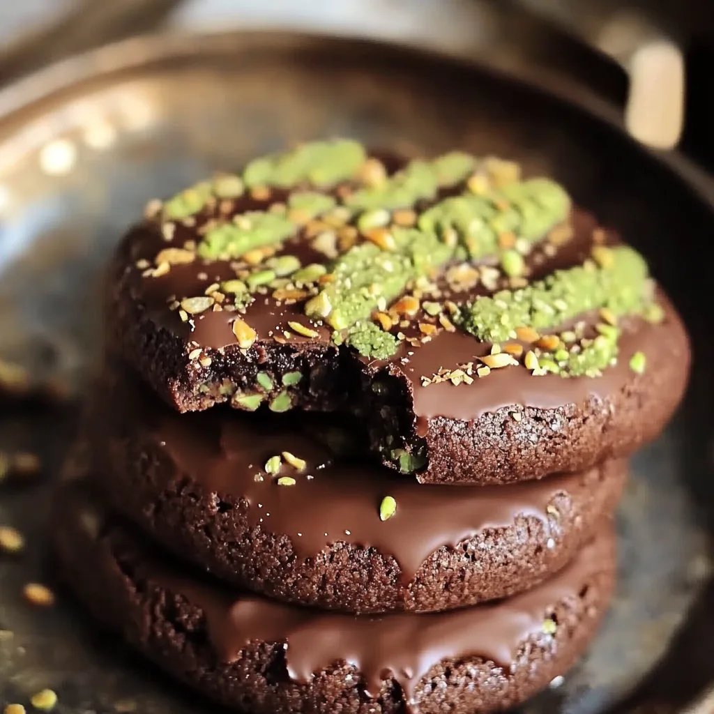 Pistachio Kunafa Chocolate Cookies
