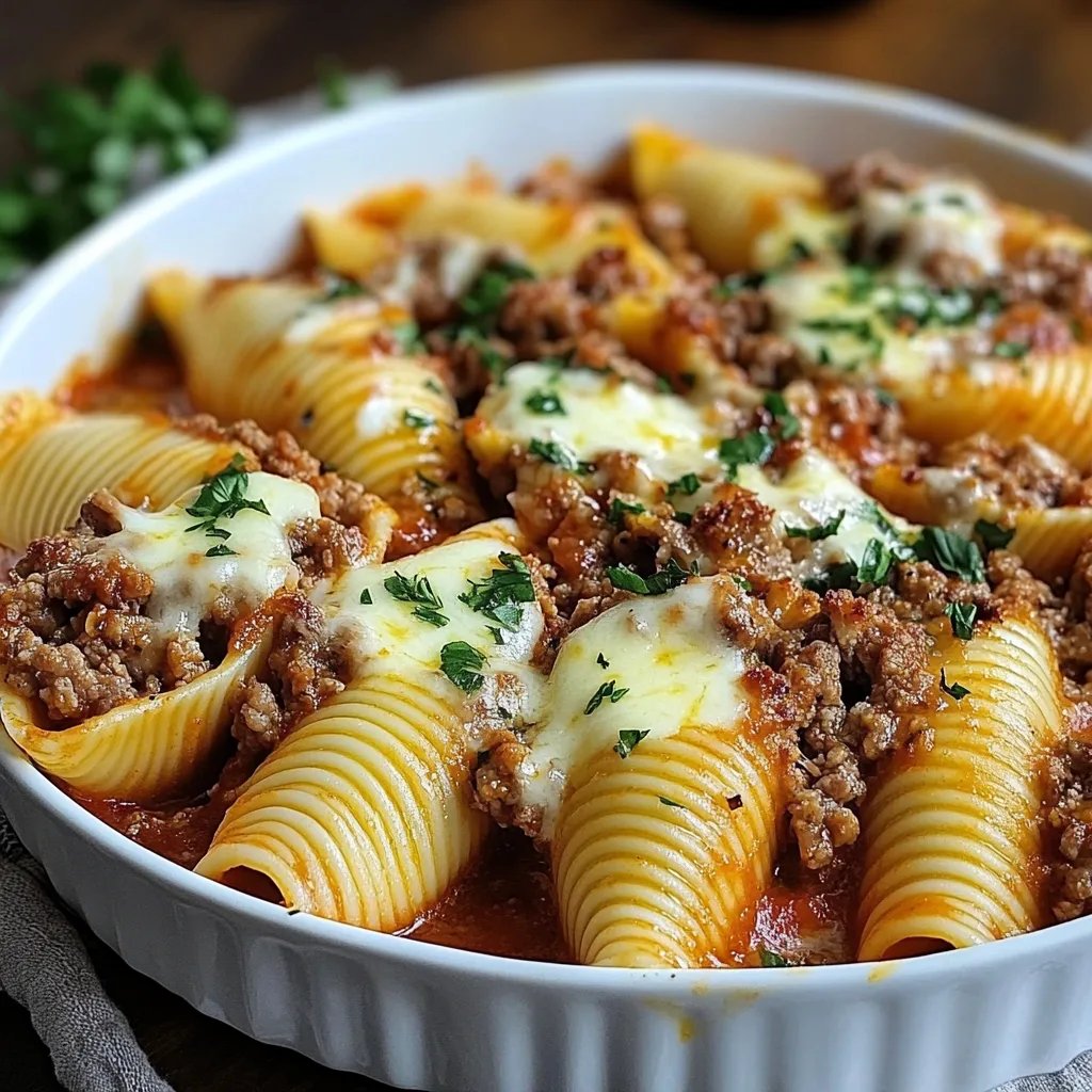 Beef-Stuffed Shells with Creamy Ricotta