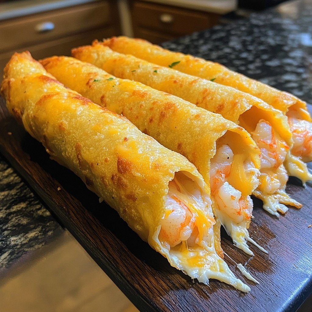Crispy Crab And Shrimp Queso Taquitos