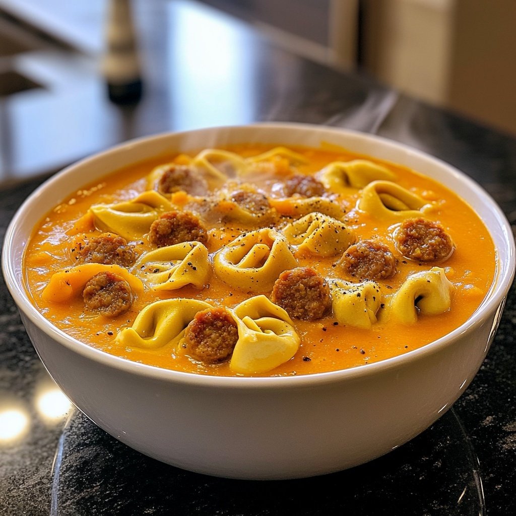 Butternut Sausage Tortellini Soup