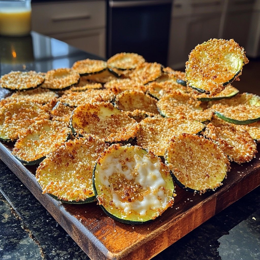 Fried Zucchini Parmesan Chips