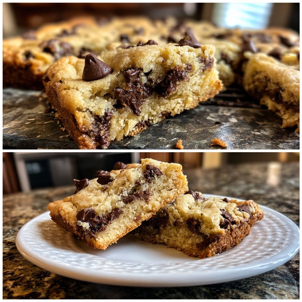 Soft and Gooey Chocolate Chip Cookie Bars​