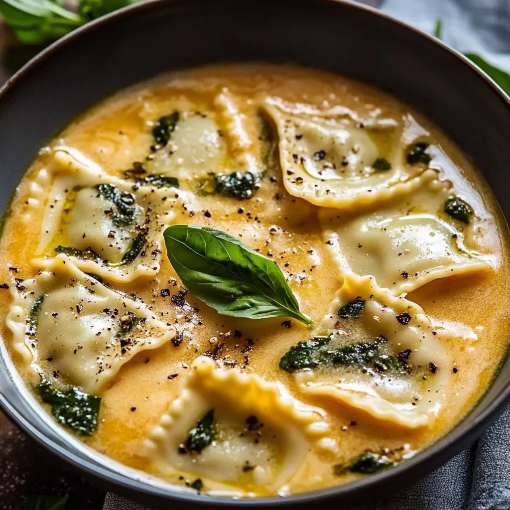 Creamy Tuscan Ravioli Soup
