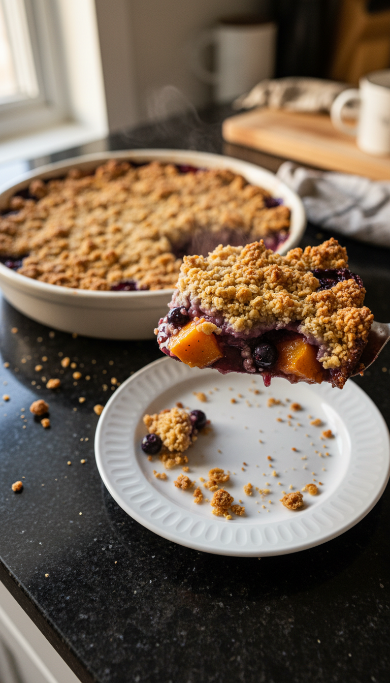 Blueberry Peach Lemon Crumble