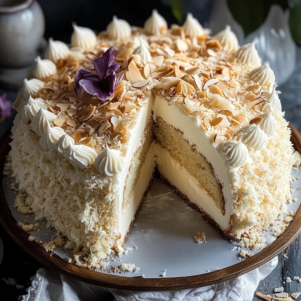 White Chocolate, Creamy Coconut & Almond Cake
