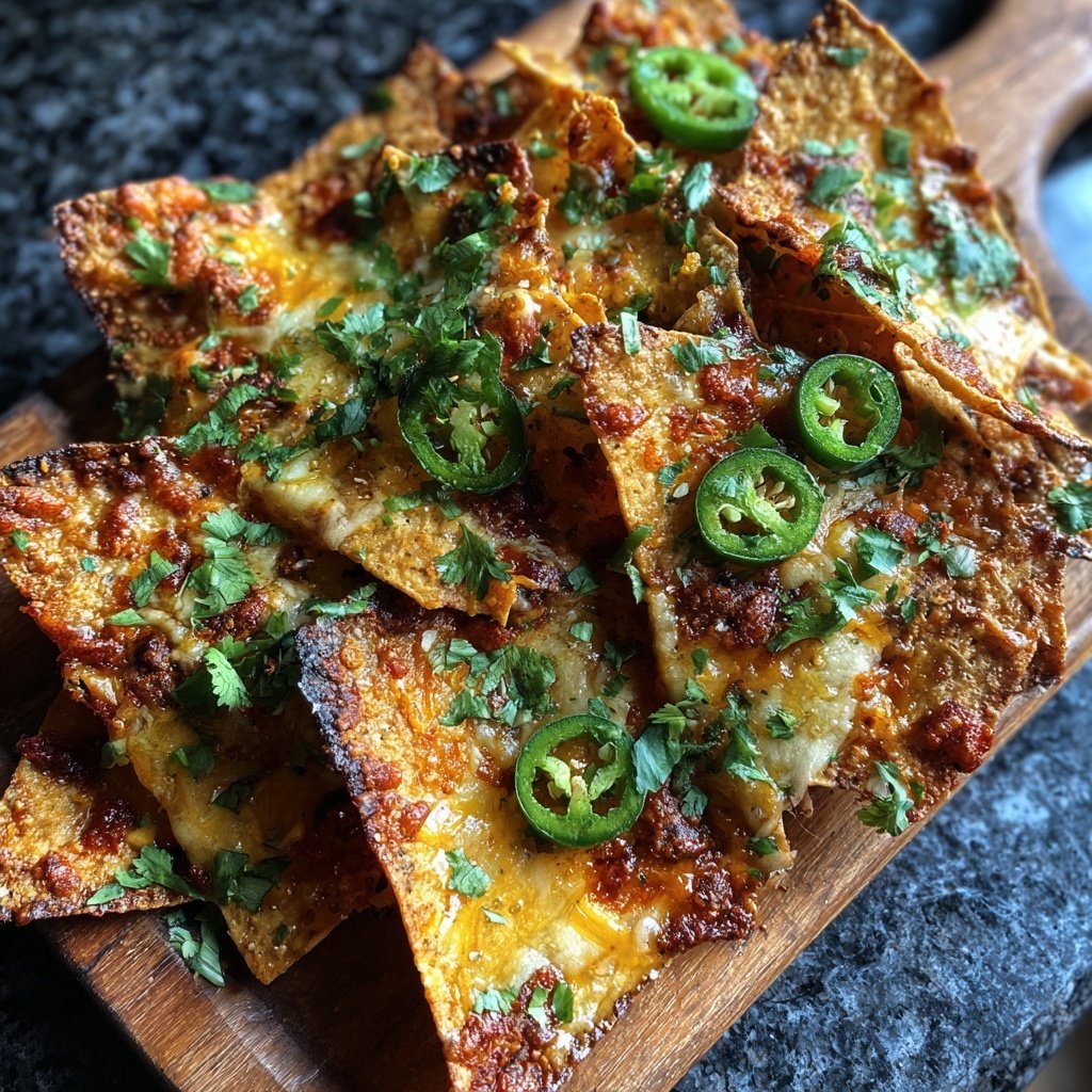 Baked Nachos with Salsa and Queso