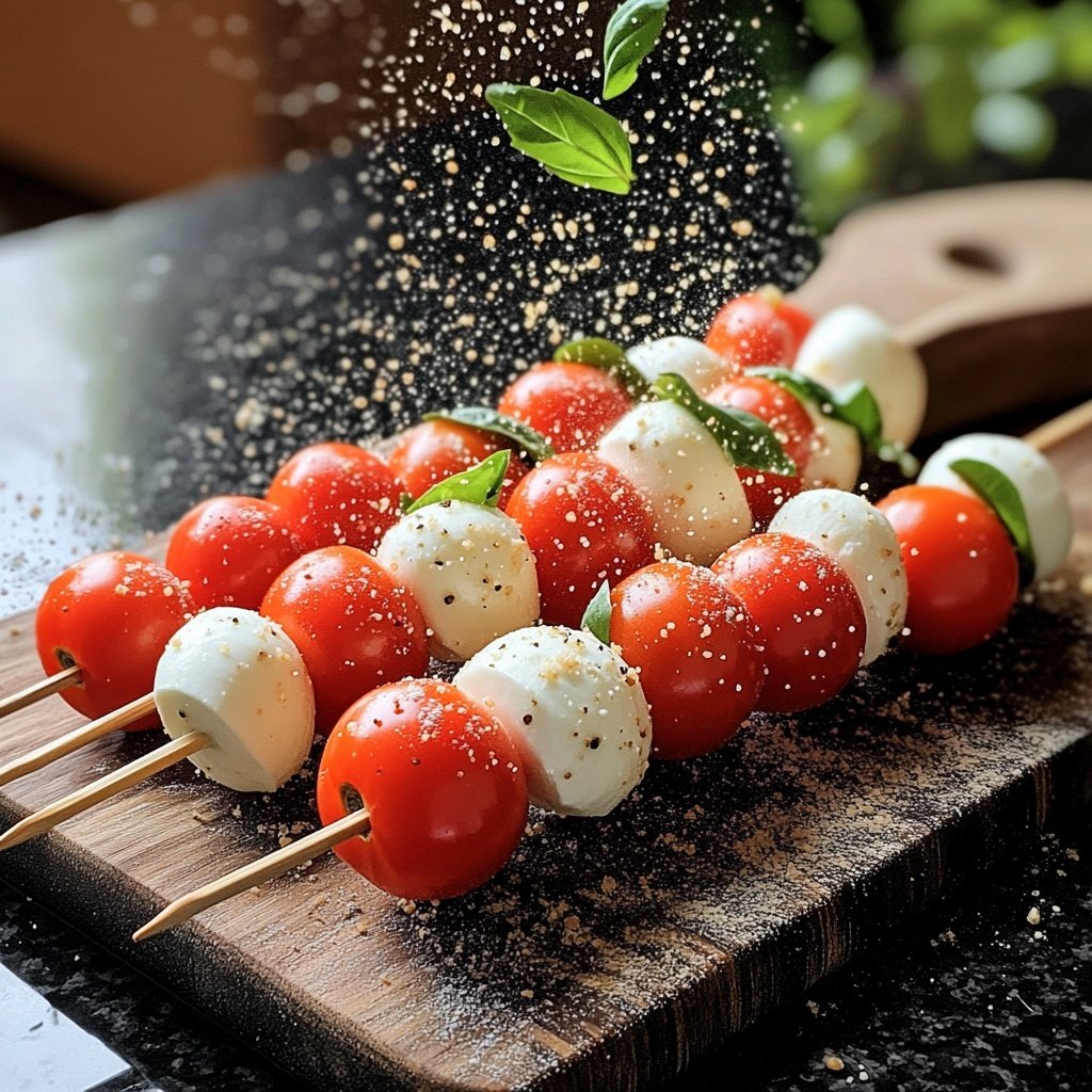 Simple Caprese Cherry Tomato Skewers