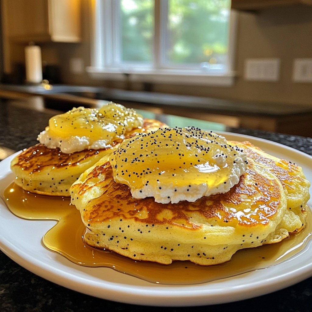 Lemon Poppyseed Ricotta Pancakes