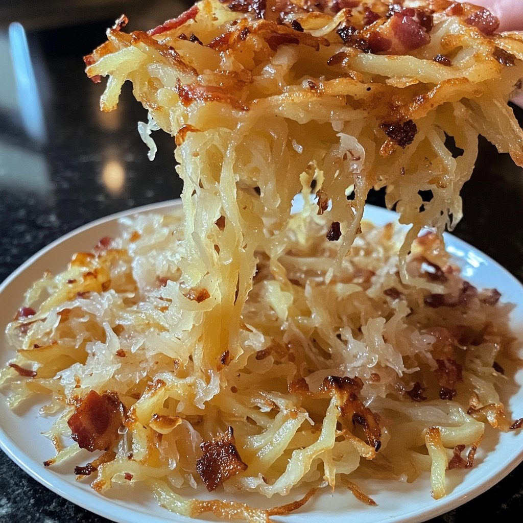 Pan-Fried Potato Noodles with Sauerkraut and Bacon