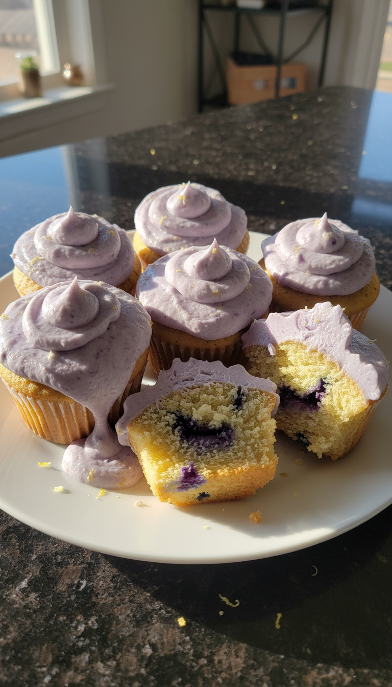Blueberry Lemon Buttercream Cupcakes