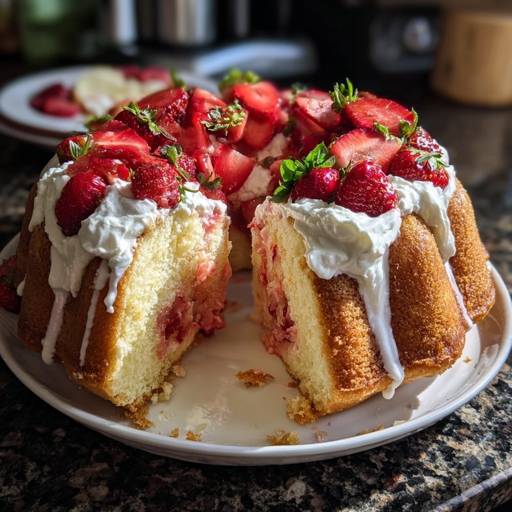 Strawberry Shortcake Bundt Cake