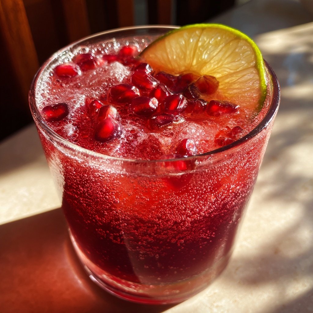 Pomegranate Gin Fizz Cocktail