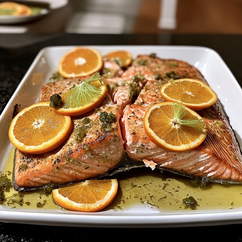 Slow Roasted Salmon with Orange and Fennel