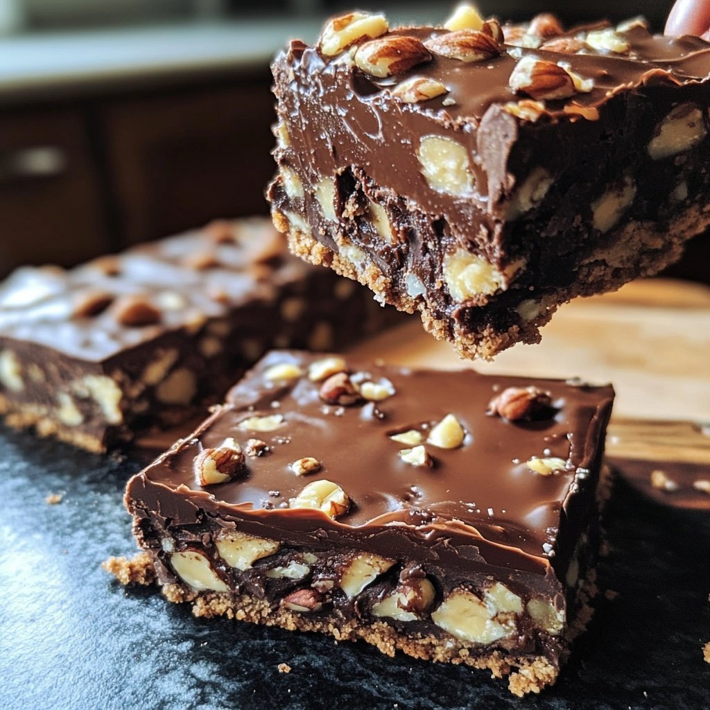 Dark Chocolate Nut Squares