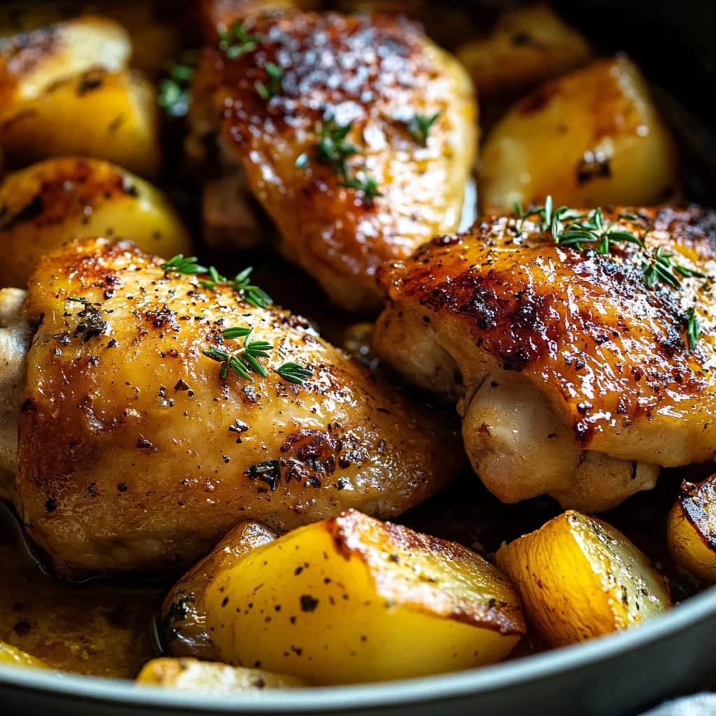 Easy Baked Chicken Thighs and Potatoes